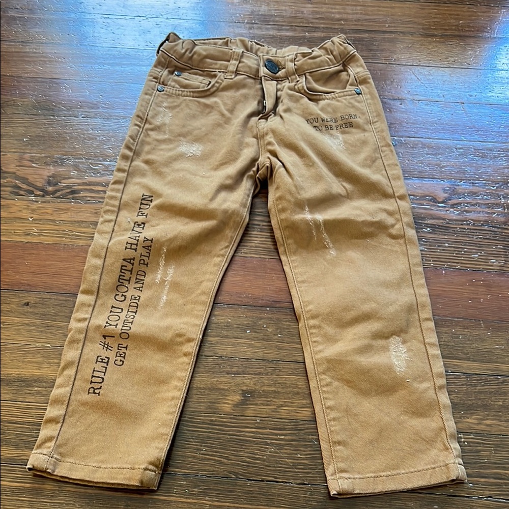 Stylish Brown Kids Pants with Fun Print